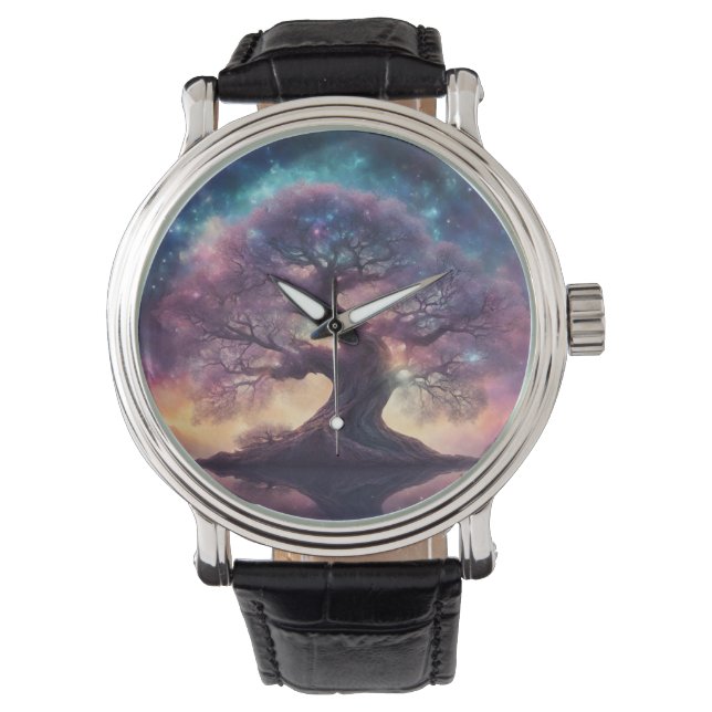 Fantasy Tree Art Armbanduhr (Vorderseite)