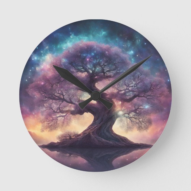 Fantasy Tree Art Runde Wanduhr (Vorderseite)