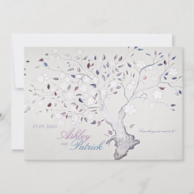 Fantasy Tree Hochzeit Einladung (Vorderseite)