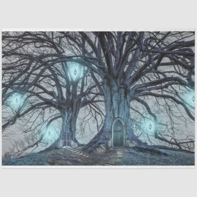 Fantasy Tree House Forest Decoupage Tissue Paper Seidenpapier (Vorderseite)