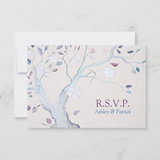 Fantasy Tree Wedding RSVP (Vorderseite)