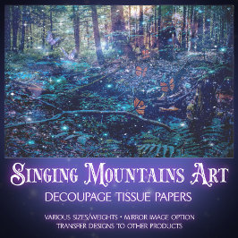 Fantasy Trees Butterfly Woodland Decoupage Seidenpapier