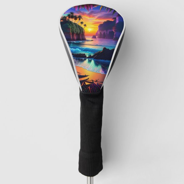 Fantasy Tropical Beach Three Golf Headcover (Vorderseite)