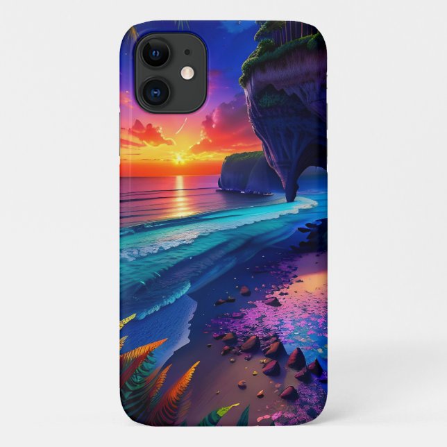 Fantasy Tropical Beach Vier Case-Mate iPhone Hülle (Rückseite)