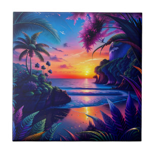 Fantasy Tropical Beach Zwei Fliese