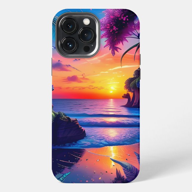 Fantasy Tropical Beach Zwei iPhone 13 Pro Max Hülle (Rückseite)