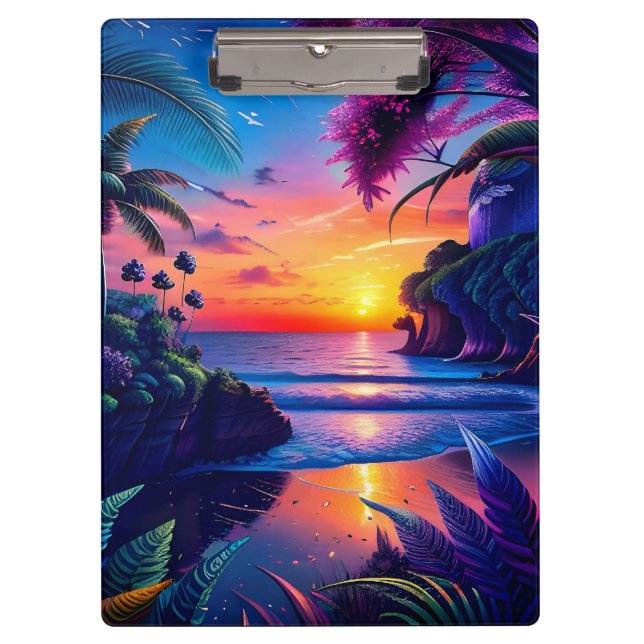 Fantasy Tropical Beach Zwei Klemmbrett (Vorderseite)