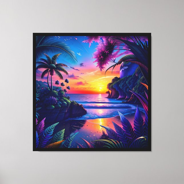 Fantasy Tropical Beach Zwei Leinwanddruck (Vorderseite)