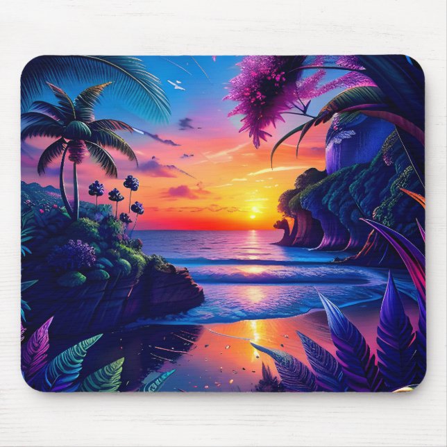 Fantasy Tropical Beach Zwei Mousepad (Vorne)