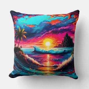 Fantasy Tropical Sunset Kissen