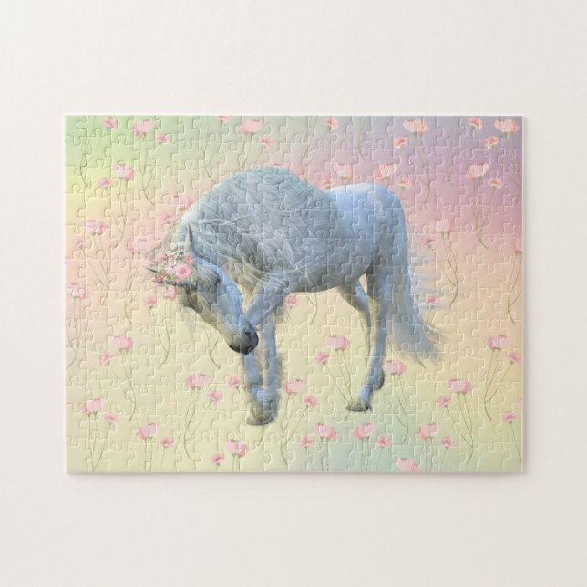 Fantasy Unicorn Hübsch Rainbow Floral (Horizontal)