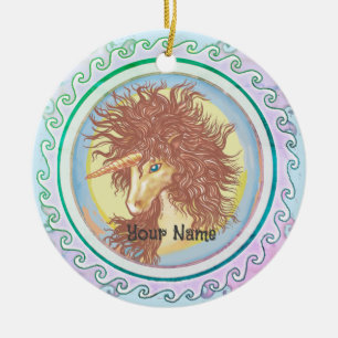 Fantasy Unicorn Keramik Ornament