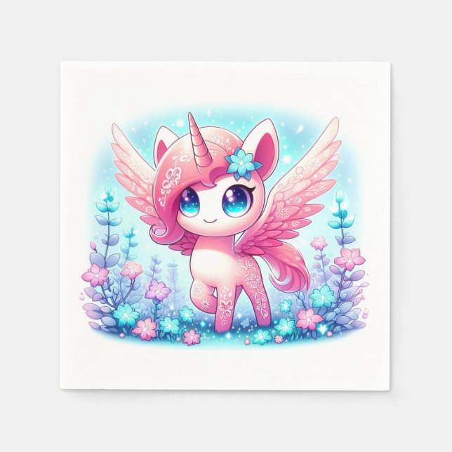 Fantasy Unicorn Kinderdusche Serviette (Vorderseite)