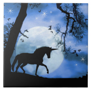Fantasy Unicorn Kunst, Dichtung und Musik Fliese