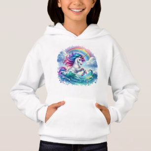 Fantasy Unicorn mit Regenbogen Hoodie