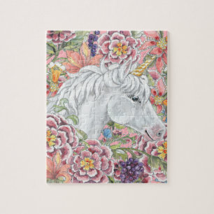Fantasy Unicorn Rosa Tropische Blume Magisch