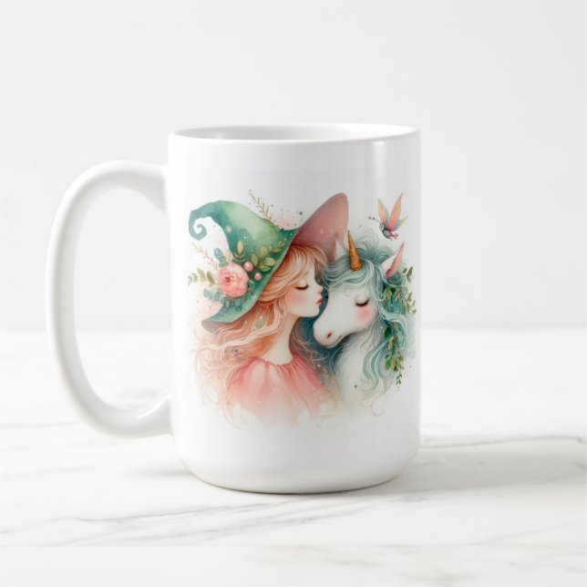 Fantasy Unicorn Witch Mystical Drinkware Magic Kaffeetasse (Links)