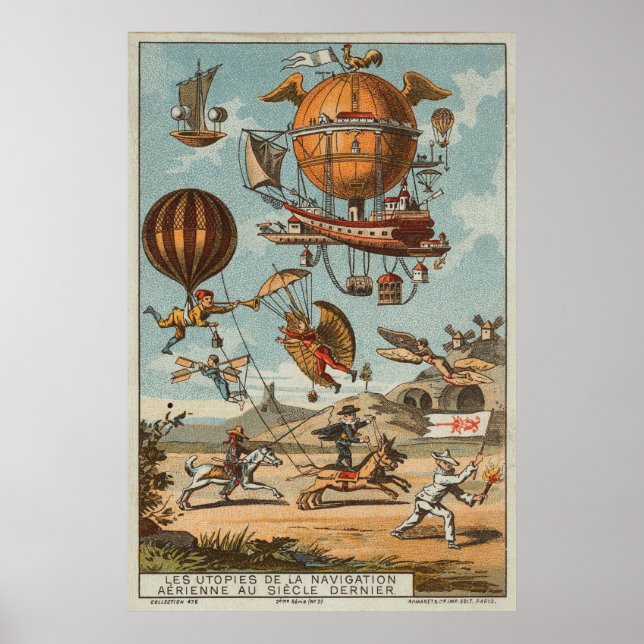 Fantasy Utopie Luftfahrt Poster (Vorne)
