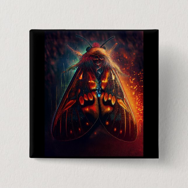 Fantasy Version Of A Clown Face Tiger Moth Button (Vorderseite)