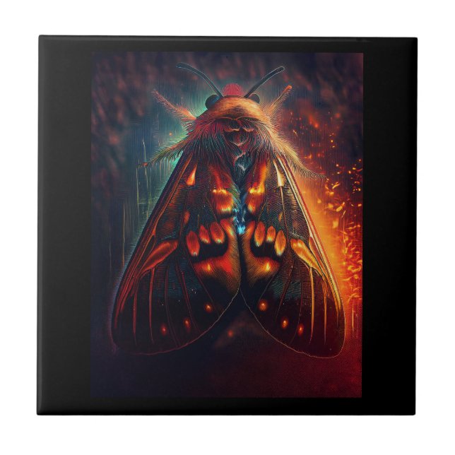 Fantasy Version Of A Clown Face Tiger Moth Fliese (Vorderseite)