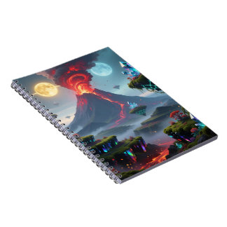 Fantasy Volcano World Photo Notebook Notizblock