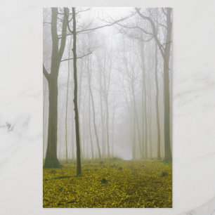 Fantasy-Wald mit Nebel und gelbem Blattwerk Briefpapier