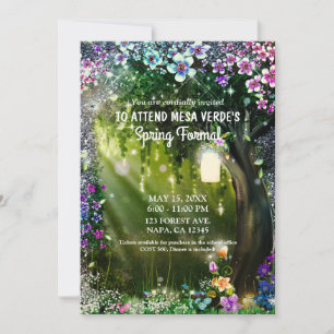 Fantasy-Wald Verzauberter Wald Blumen Promo Einladung