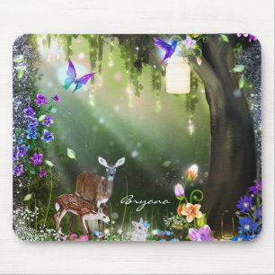 Fantasy-Wald-Waldtiere verzaubert Mousepad