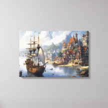 Fantasy Waterfront Village & Ship