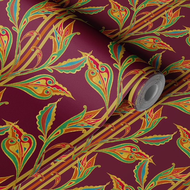 Fantasy-Weine mit goldroten Blätter auf Wein Tapete (Von Creator hochgeladen)