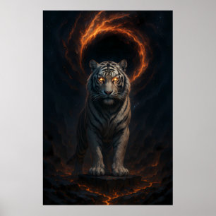 Fantasy Weißer Tiger – Mystic Aura Serie Poster