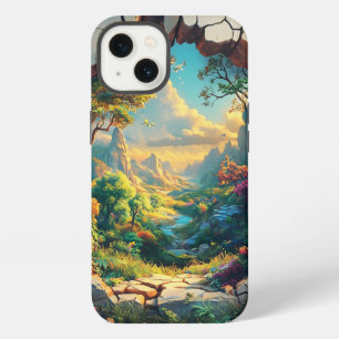 Fantasy-Welt durch ein rissiges Wanddesign iPhone Hülle