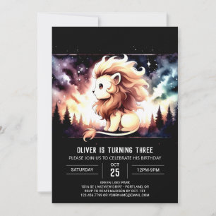 Fantasy Whimsy Lion Birthday Einladung