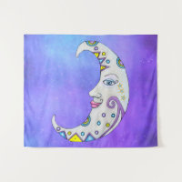 Fantasy White Moon Face Brillant farbene Akzente