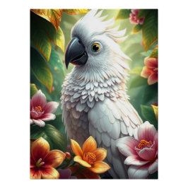 Fantasy White Paprot Poster