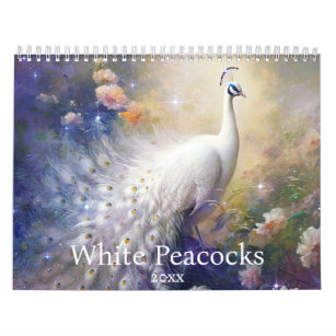 Fantasy White Peacocks Kalender