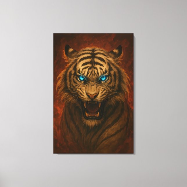 Fantasy White Tiger – Mystic Aura Series Leinwanddruck (Vorderseite)