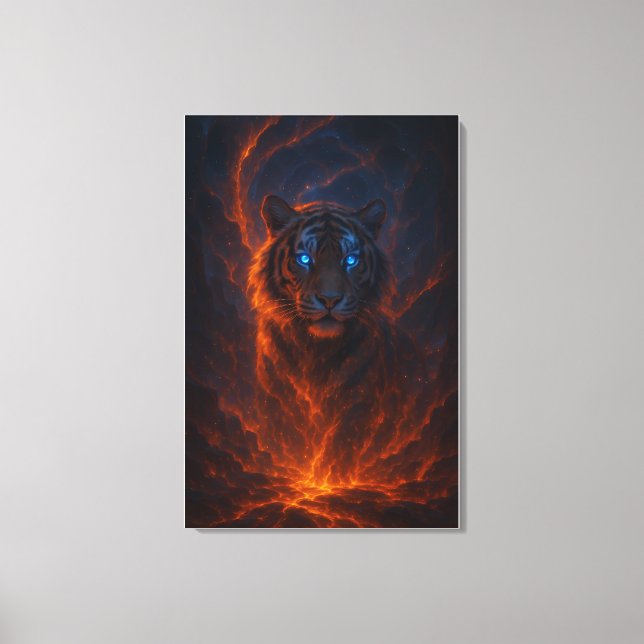 Fantasy White Tiger – Mystic Aura Series Leinwanddruck (Vorderseite)