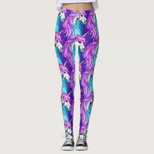 Fantasy White Unicorn Nahtloses Muster Leggings
