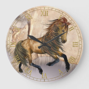 Fantasy Wild Horse Wall Clock Große Wanduhr