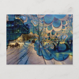 Fantasy Winter in Paris Postkarte