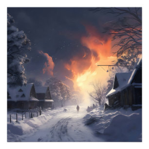 Fantasy Winter Landschaft Fotodruck