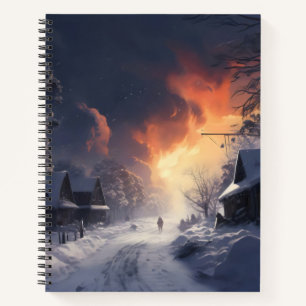 Fantasy Winter Landschaft Notizbuch