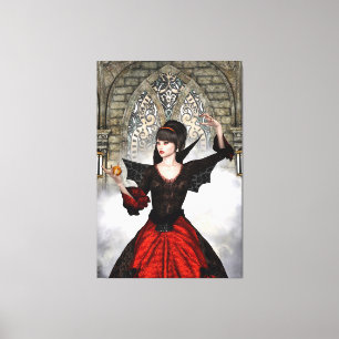 Fantasy Witch - Mittelalterliches Schloss Hallowee Leinwanddruck