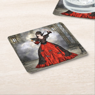 Fantasy Witch - Mittelalterliches Schloss Hallowee Rechteckiger Pappuntersetzer