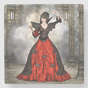 Fantasy Witch - Mittelalterliches Schloss Hallowee Steinuntersetzer