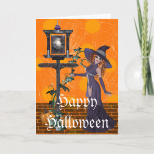 Fantasy Witz auf Sign Halloween Grußkarte Karte