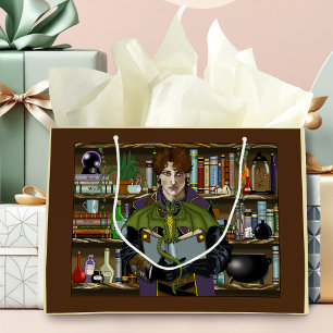 Fantasy Wizard Bücher Dragon Poster Große Geschenktüte