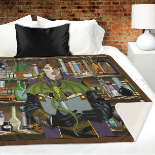 Fantasy Wizard Bücher Dragon Poster Sherpadecke