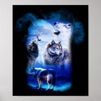 Fantasy Wolf Moon Mountain